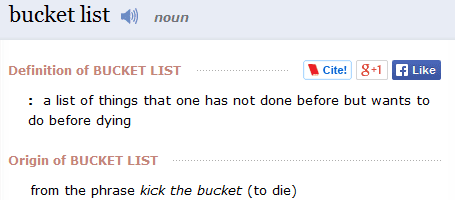 bucket list definition