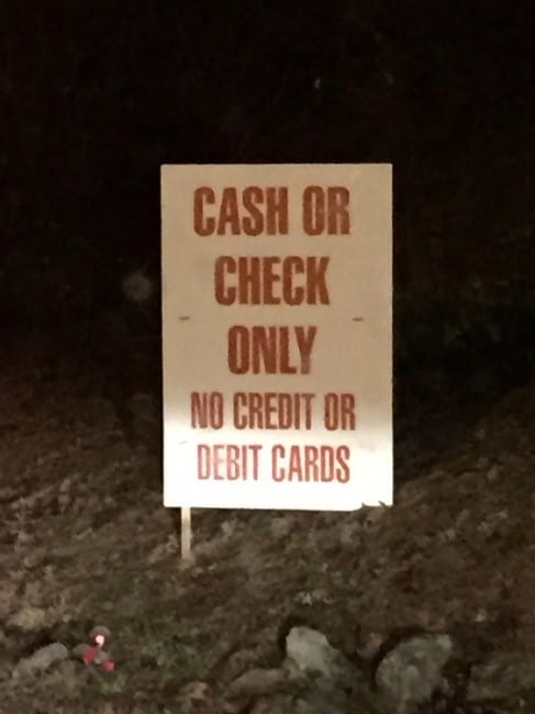 cash or check only