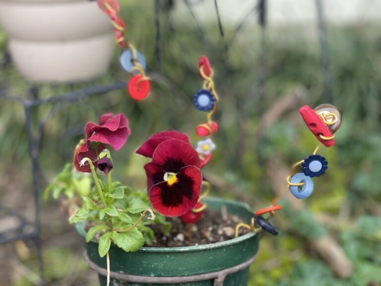 Button Garden Decor & Flower Stakes