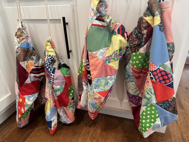 Scrappy Quilt Topper Drawstring Storage Bag