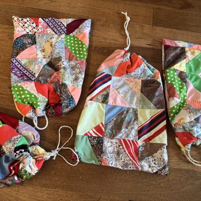 Scrappy Quilt Topper Drawstring Storage Bag - Image 3