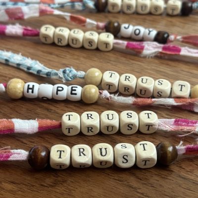 Handmade Fabric Scrap Word Bracelets