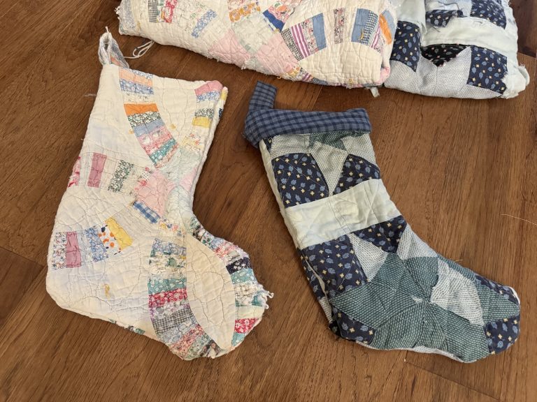 How to Make Christmas Stockings from Vintage Quilts