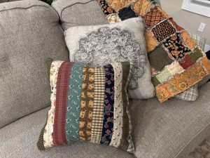 Easy Scrap Fall Flannel Quilted Pillow